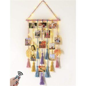 Room Decor for Teen Girls,HangingPhoto Display Macrame PictureCollage Wall Decor